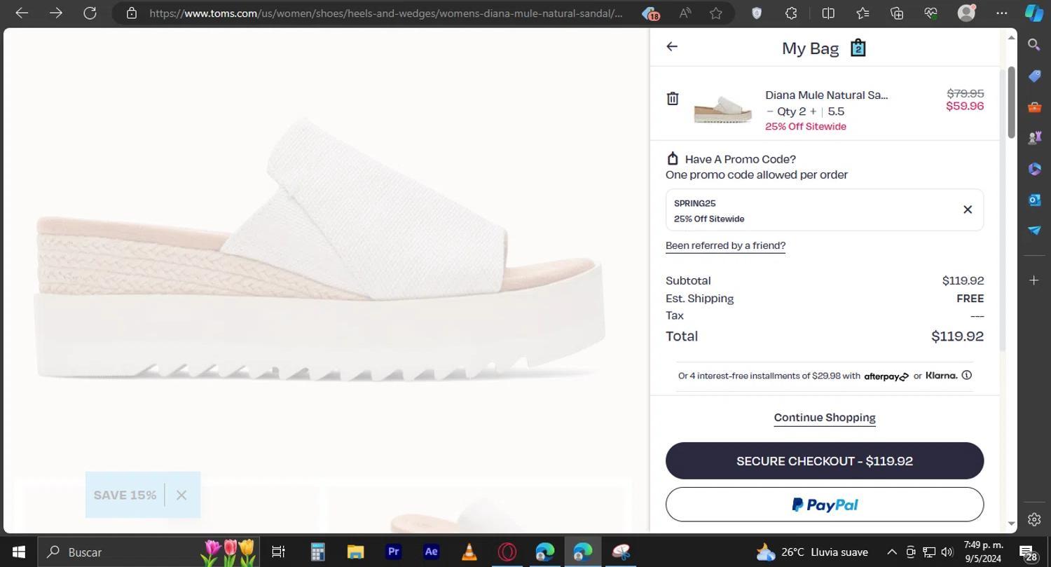 How to apply TOMS coupon code